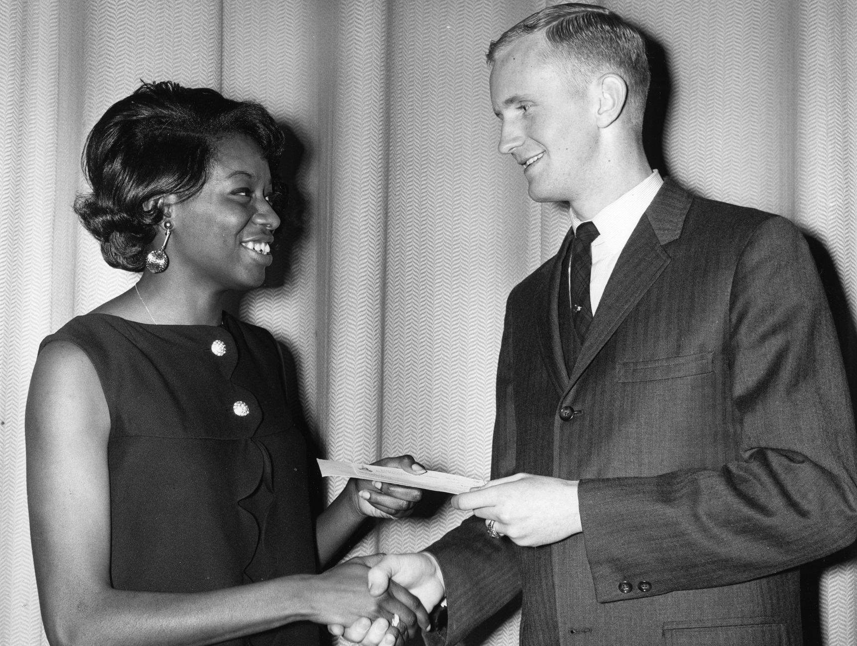 Male and female students at Bentley talent show