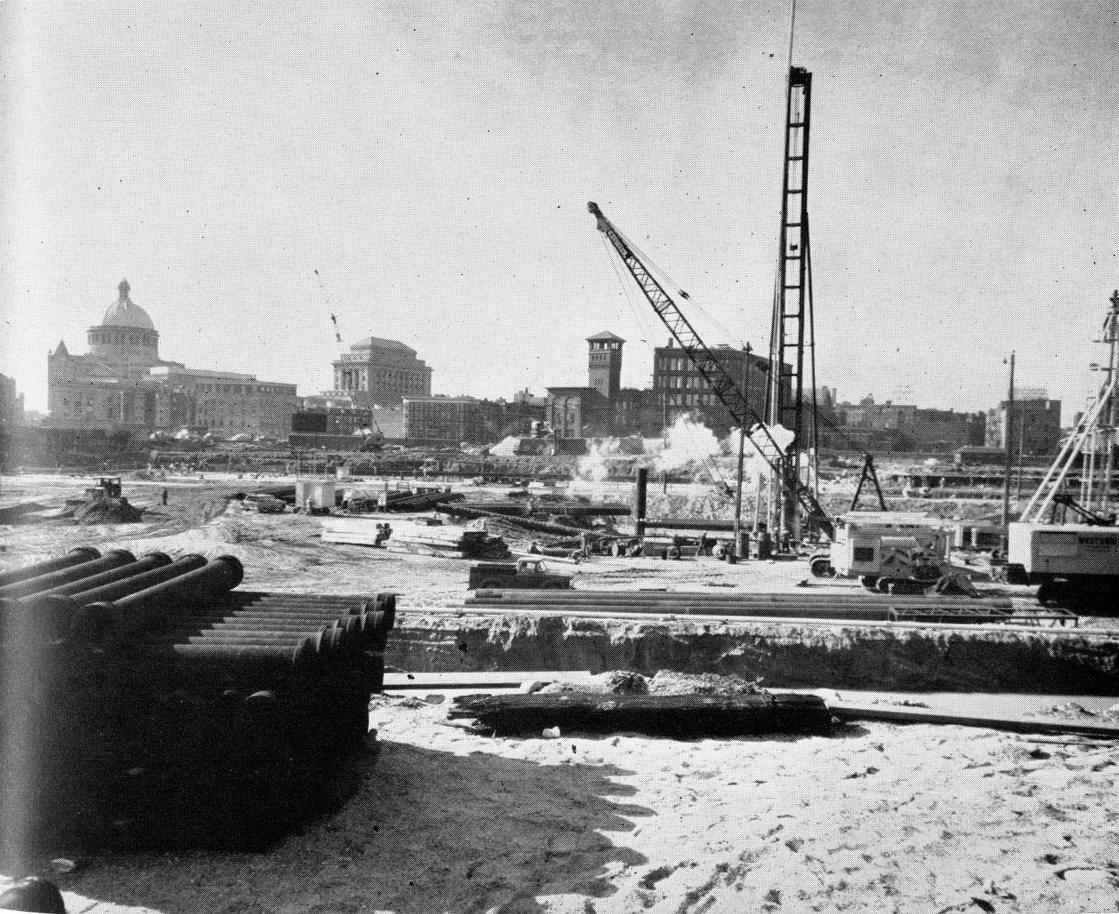 Alumni Magazine showing Prudential Center construction