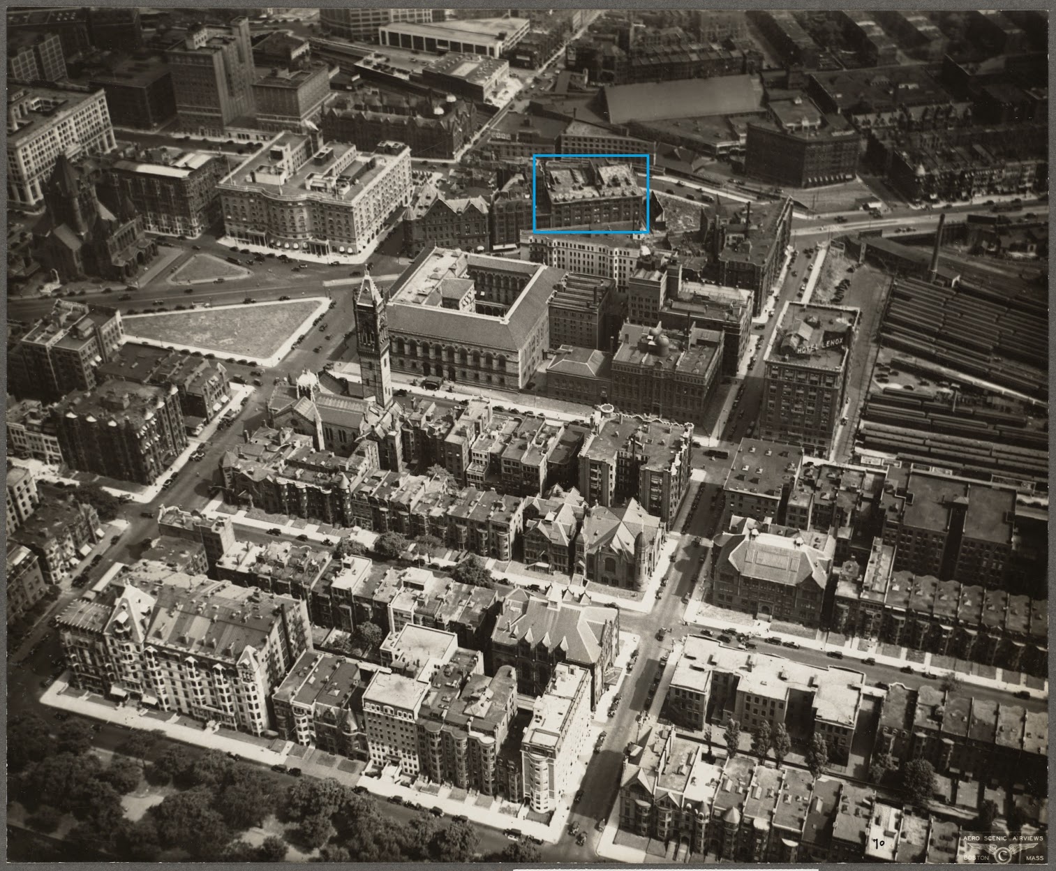 A view of Copley Square in 1929