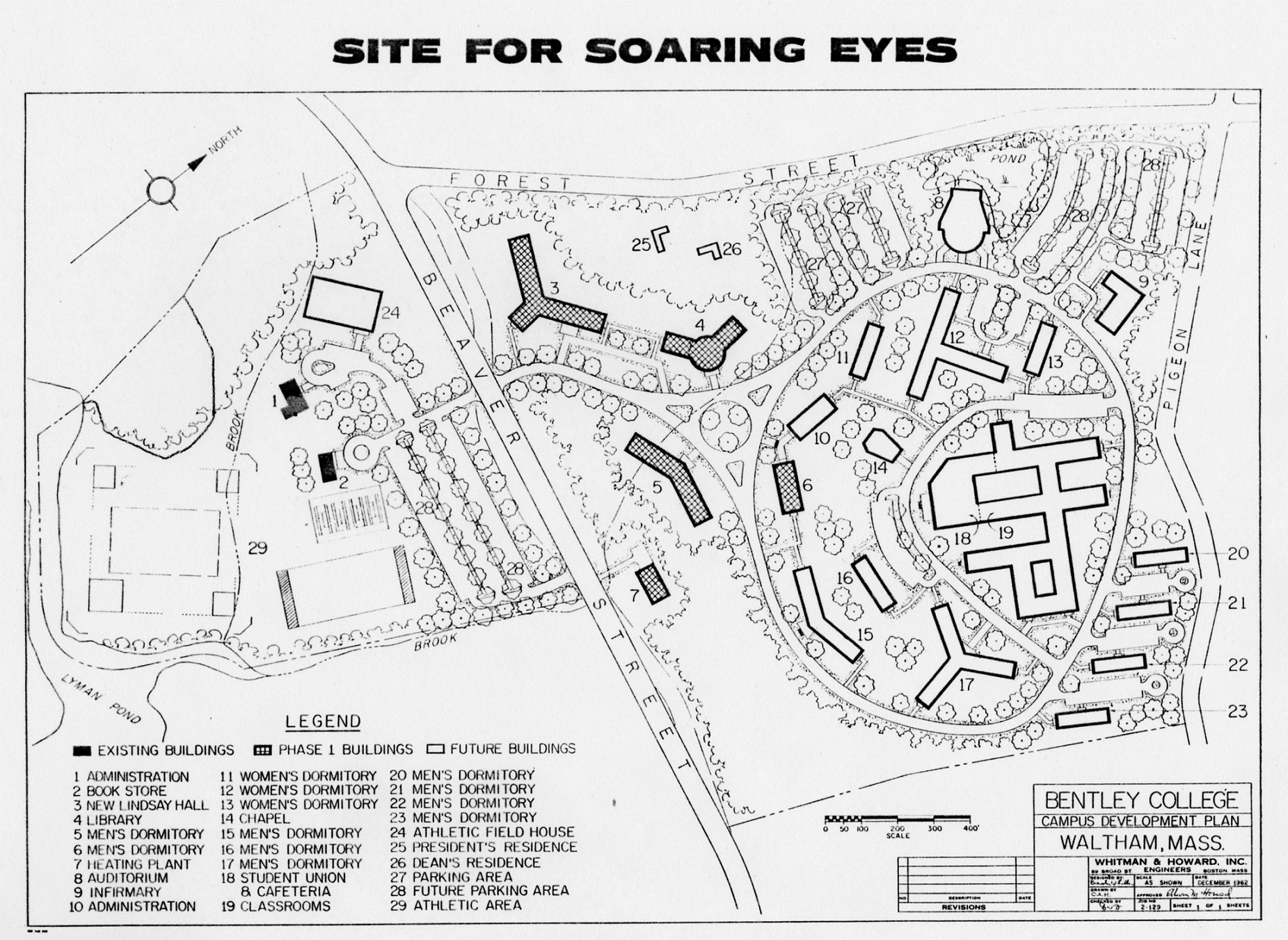 Alternate campus plan drawing from 1962