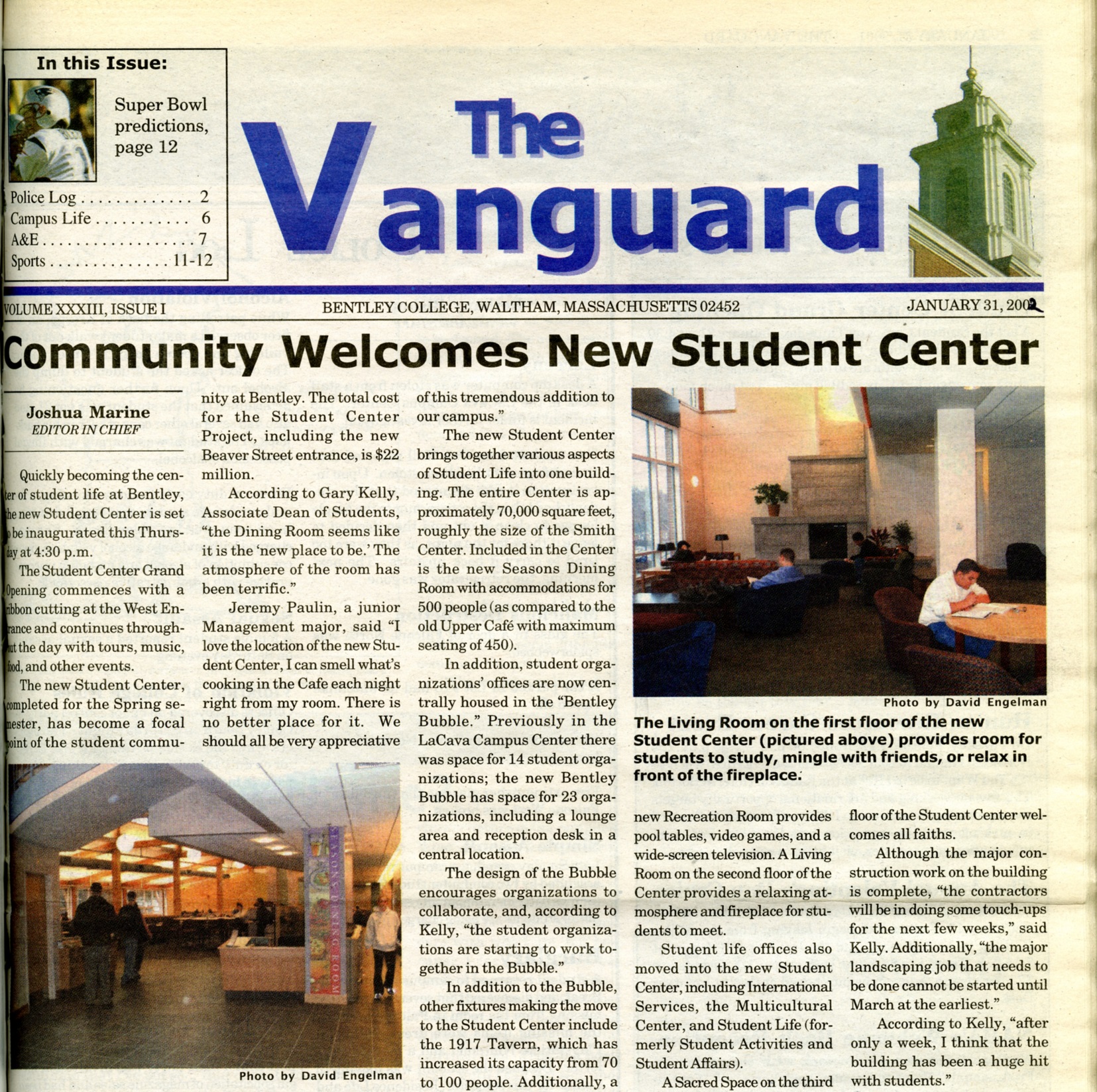 Student Center featured in Vanguard publication