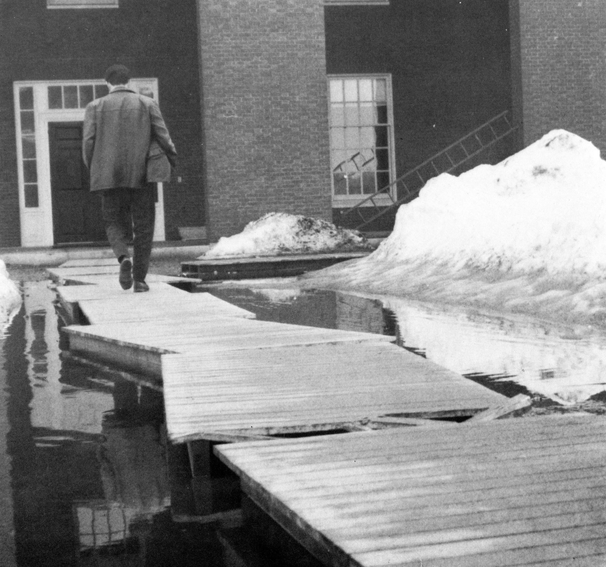 Campus flooding shown in the 1969 yearbook