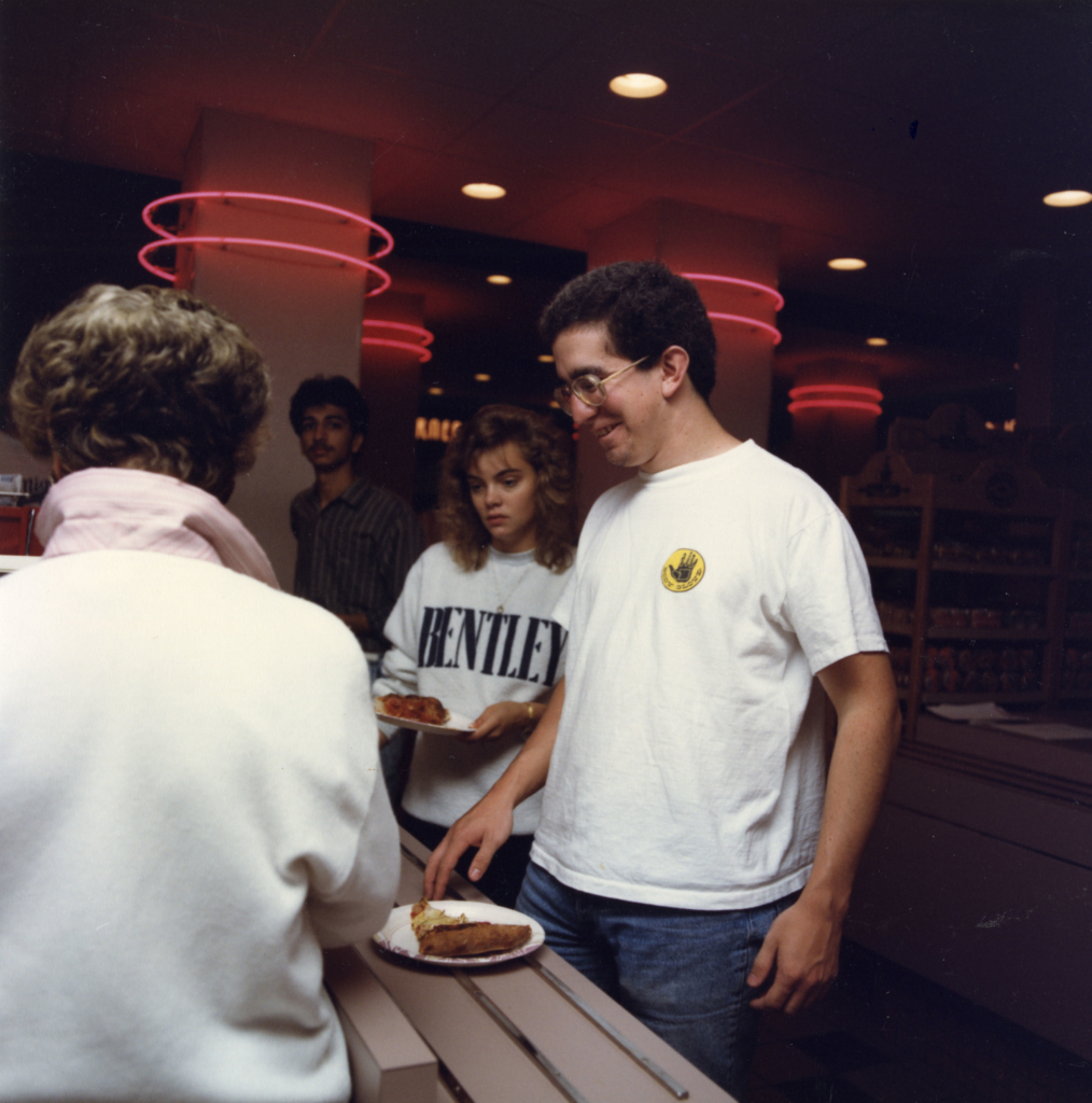 Students in line to purchase food at the campus café in the LaCava Center, ca. 1980s