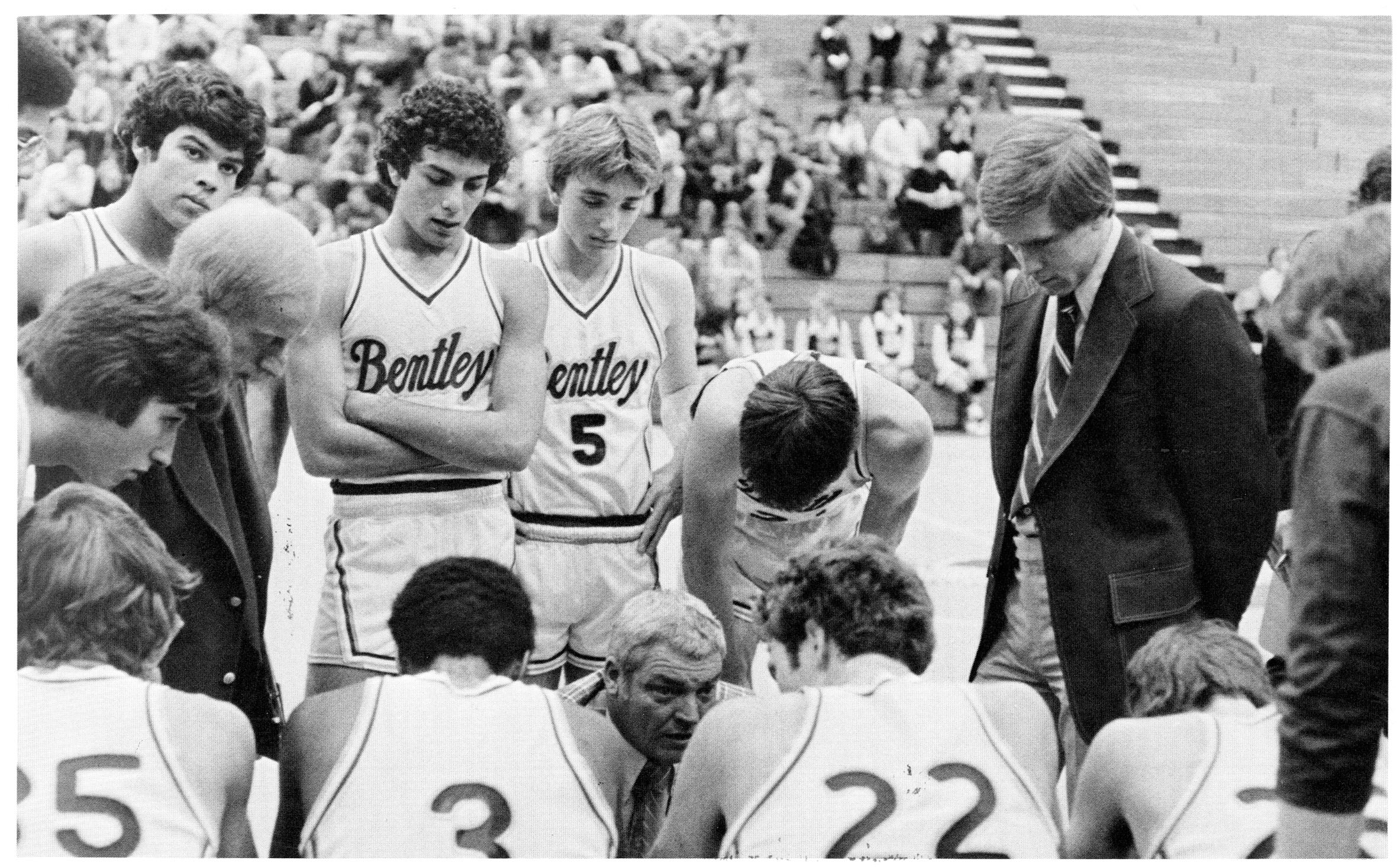 Bentley Men’s Basketball on the court, 1978