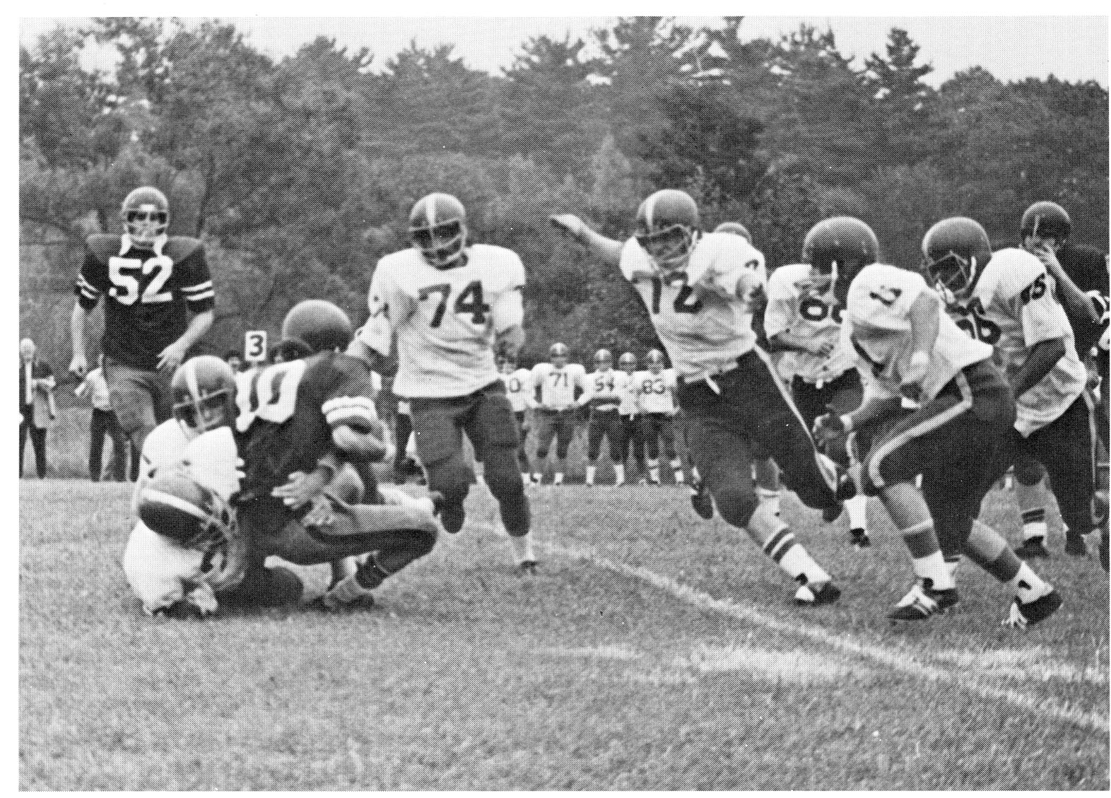 Bentley Football scrimmage, 1975