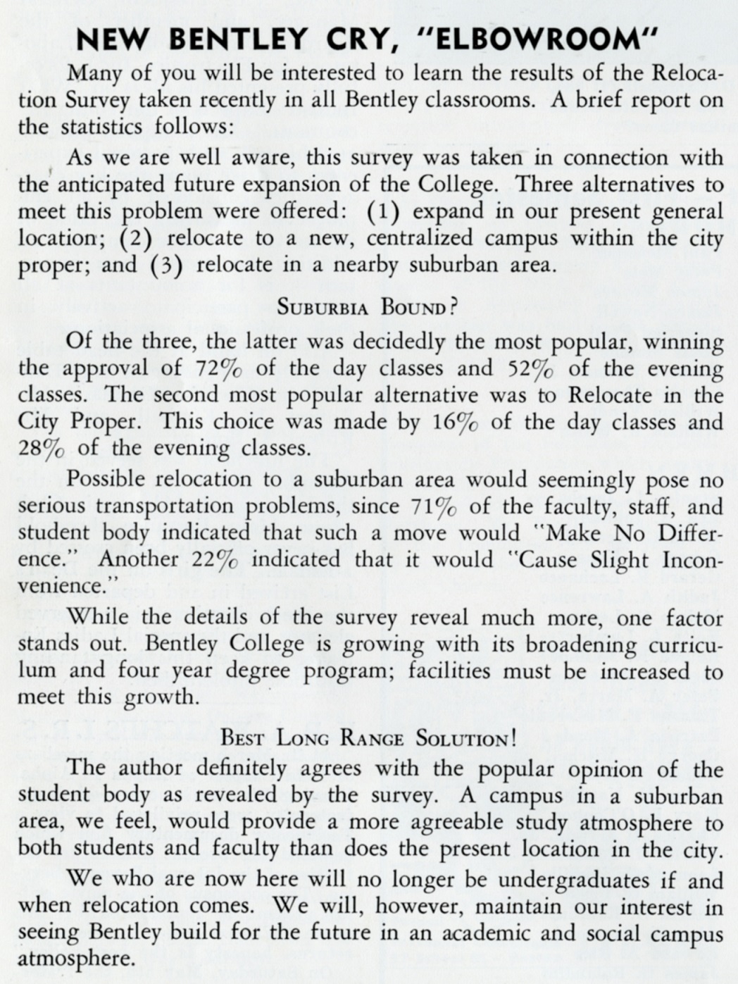 Bentley Alumni Magazine, 1961