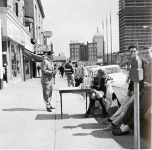 View of Boylston Street before Bentley relocated to Waltham