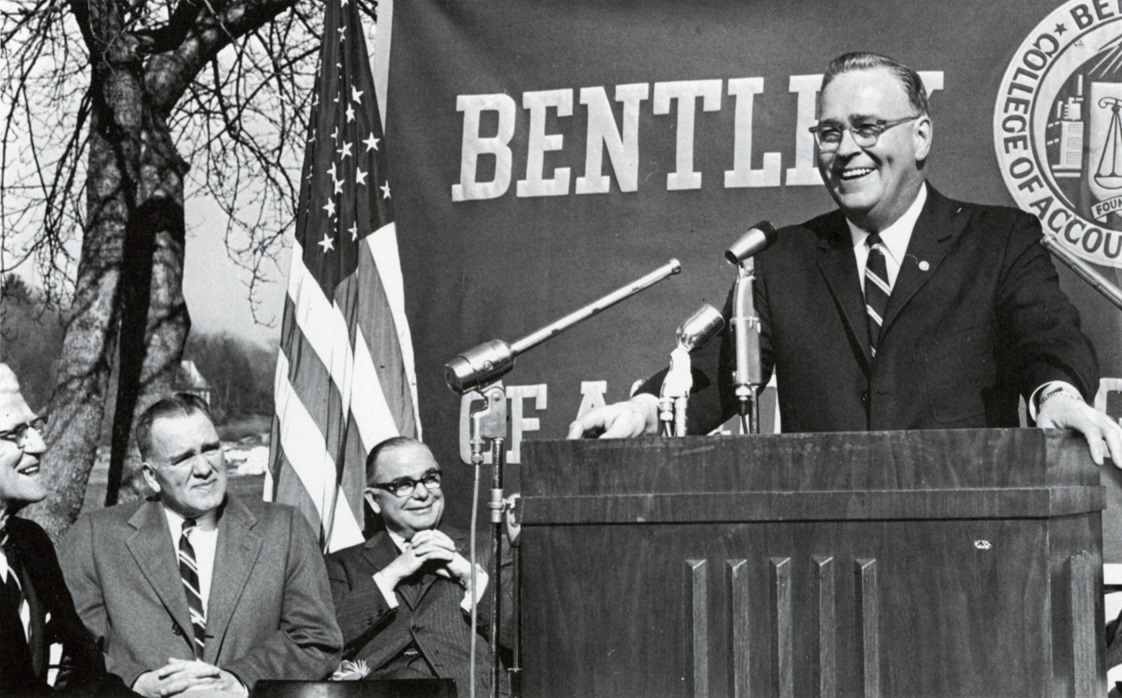President Morison speaking at groundbreaking